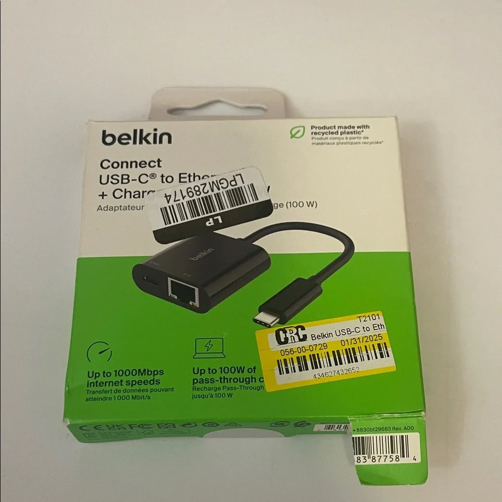 Belkin Connect USB-C to Ethernet + Charge Adapter